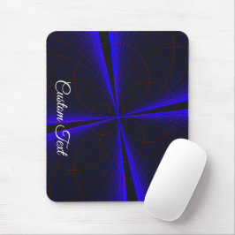 Blue Accent Clover Leaf Geometric Mouse Pad