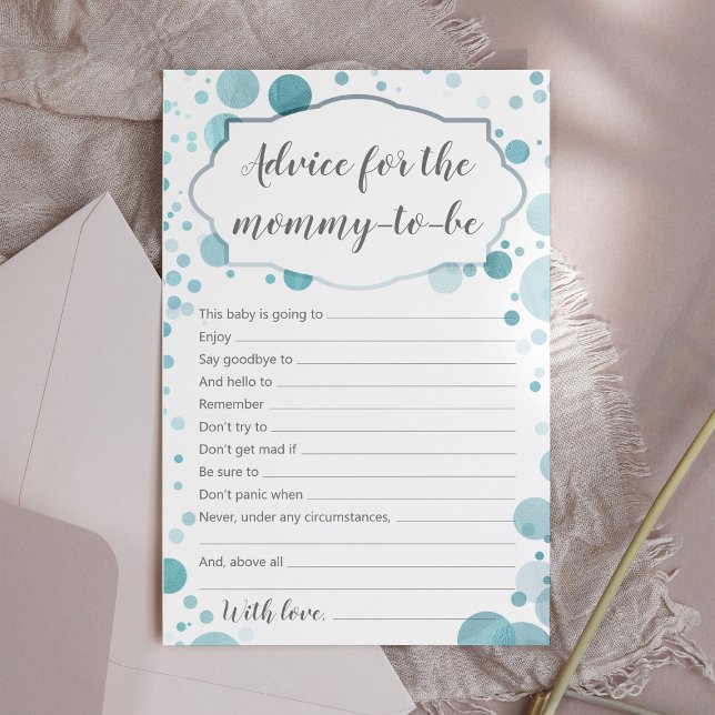 "Blue Advice for mamãe to be baby boy card" (Criador carregado)