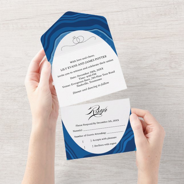 Blue Agate Sliced Wedding (Tearaway)