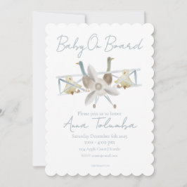 Blue Airplane Baby Shower Invitation
