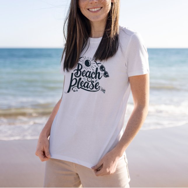 Blue and Black Beach, por favor, T-Shirt (Criador carregado)