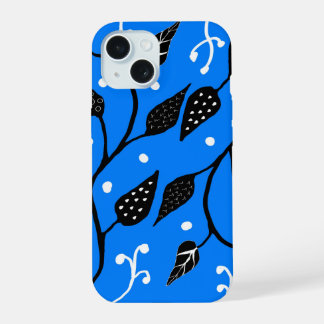 Blue and black whimsical vine