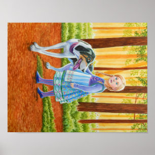 Blue and Hound Dog Poster