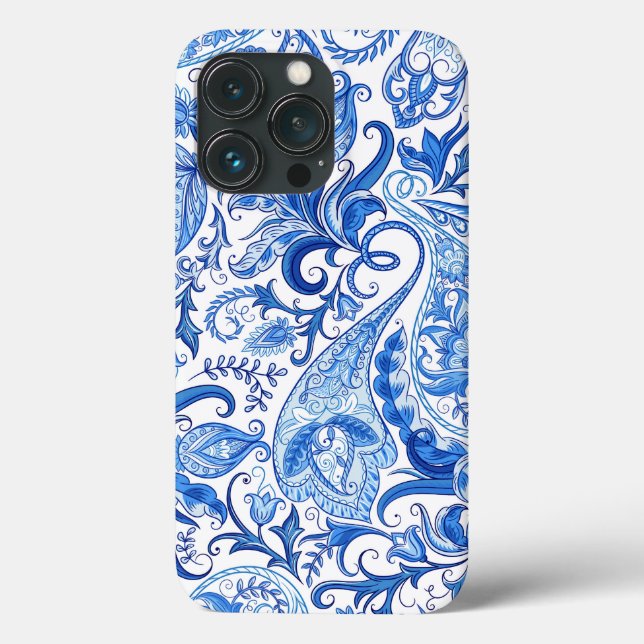 Blue and White Paisley (Verso)
