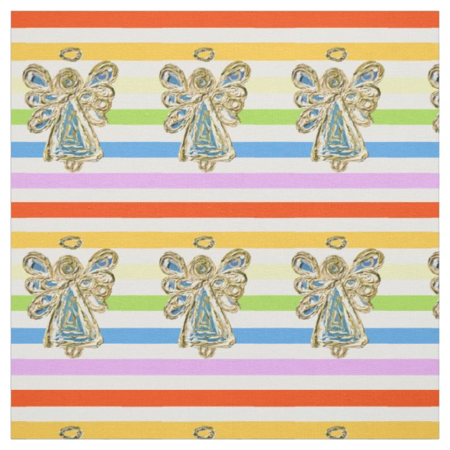 Blue Angel Rainbow Stribow Tecido Art Material (Modelo)