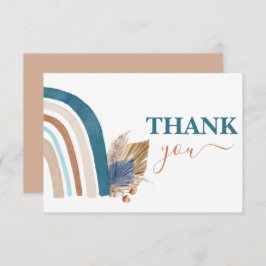 Blue Arco-Íris obrigado Cartão Nota