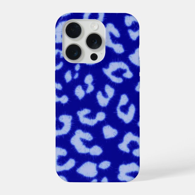 Blue Batik Leopard - phone case (Verso)