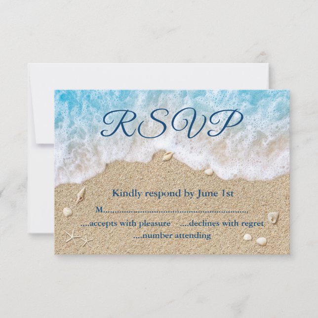 Blue Beach Waves Bat Mitzvah RSVP (Frente)