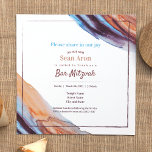 Blue Beige EggPlant Purple Bar Mitzvah Convite<br><div class="desc">Abstrato pincelada o Bar Mitzvah convida com dicas de ameixa,  berinjela,  caramelo e turquesa. Esperar por qualquer aniversário adolescente ou outra celebração. Conclua a busca com etiquetas de endereço de retorno coordenadas e placas de gabinete rsvp!</div>