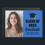 Blue Black Class of 2026 Graduation Photo Magnet<br><div class="desc">A personalized graduation announcement magnetic card in blue and black for a high school,  college,  or university from the class of 2026. Customize with your school name and graduating class under the lovely calligraphy for an elegant personalized graduate photo magnet with your senior portrait photograph.</div>