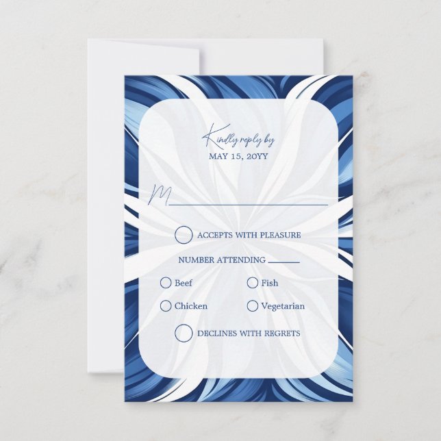 Blue Bliss Organic Floral RSVP (Frente)