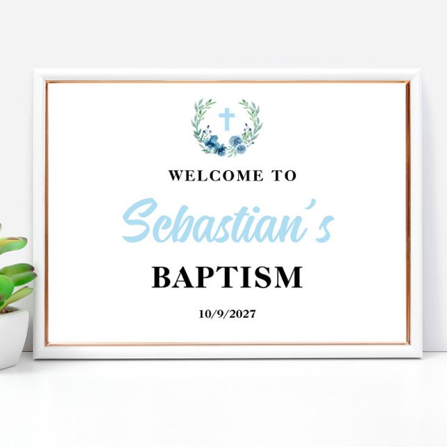 Blue Boy Baptism - Sinal de boas-vindas Poster (Criador carregado)
