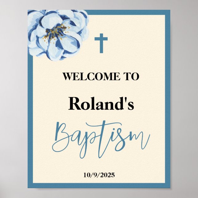 Blue Boy Baptism - Sinal de boas-vindas Poster (Frente)