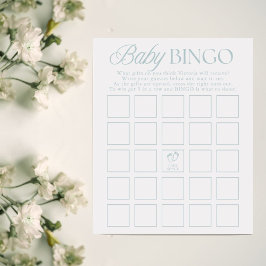 Blue Boy Minimal Baby Shower Bingo Game