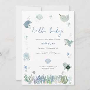 Blue Boy sob o convite para Chás de fraldas do mar