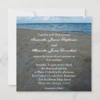 Blue+Brown Sands Beach Wedings Convites