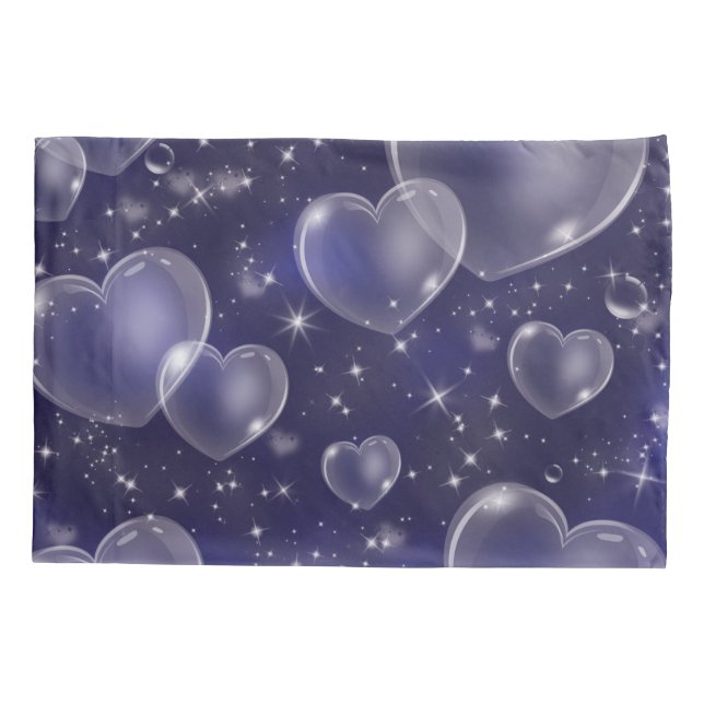 Blue Bubble Hearts Bonito Girly 90's Style Design (Verso)