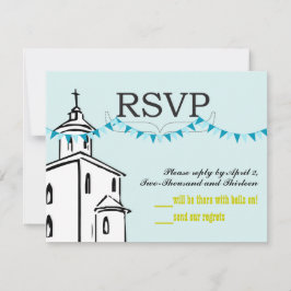 Blue Bunting Christian Cross em Steeple Chape RSVP
