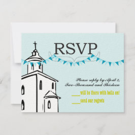 Blue Bunting Christian Cross em Steeple Chape RSVP