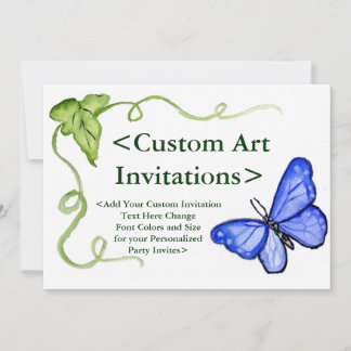 Blue Butterfly - Convites personalizados de arte