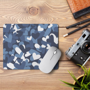 Blue Camo Hearts Camo Hearts Mousepad