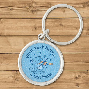 Blue Cat com Violin Chaveiro