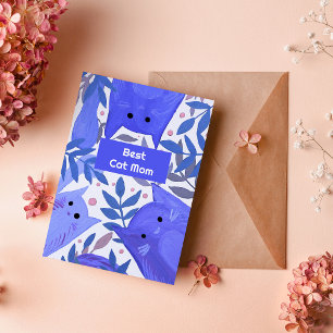 Blue Cats e galhos Melhor Cartão de Férias da Mãe