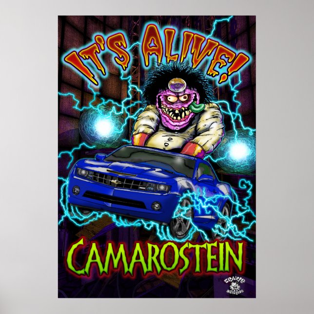 Blue Chevy Camaro SS Poster (Frente)