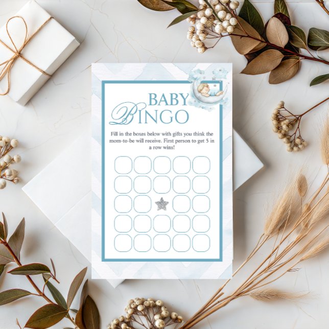 Blue Crown Baby Shower Bingo Game Card (Criador carregado)