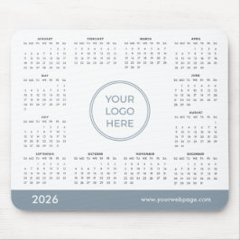 Blue Custom 2026 Calendar Business Logo Mouse Pad