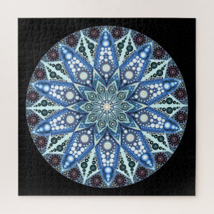 Blue Diamond Mandala Quebra-cabeça