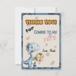 Blue Dinosaur Rawr Obrigado Cartões