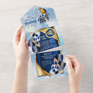 Blue Dream Catcher All in One Convite de casamento