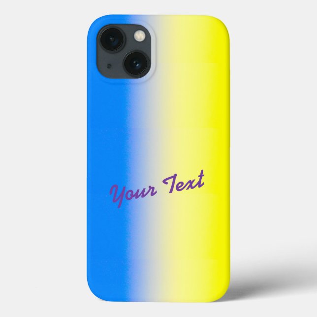 Blue e Yellow Ucrânia Inspirou texto personalizado (Verso)