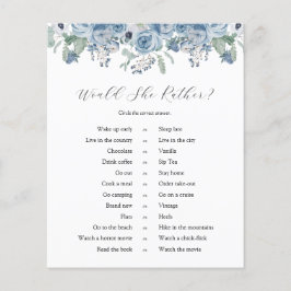 Blue Floral Bridal Ela Iria Preferencialmente Jogo