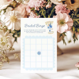 Blue Floral Bubbles Bridal Jogo