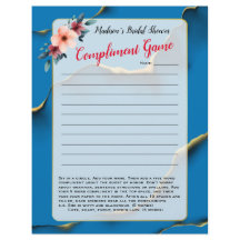 Blue Floral Chá de panela Icequebra 💕 5 Palavras