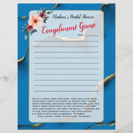 Blue Floral Chá de panela Icequebra 💕 5 Palavras