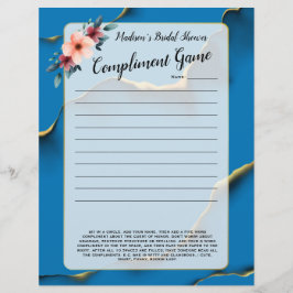 Blue Floral Chá de panela Icequebra 💕 5 Palavras