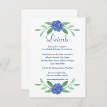 Blue Floral Greenery Foliage - Cartão de Detalhes 
