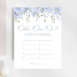 Blue Floral Onde Estávamos O Jogo Do Chá de panela