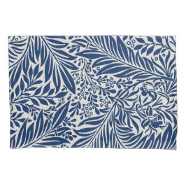 blue floral pattern with diverse leaves & blossoms