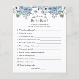 Blue Floral que conhece o melhor jogo de noiva