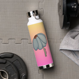 Blue Flower with Pink background