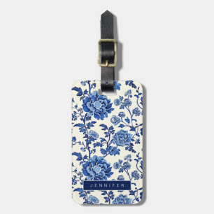 Blue Flowers Luggage Tags