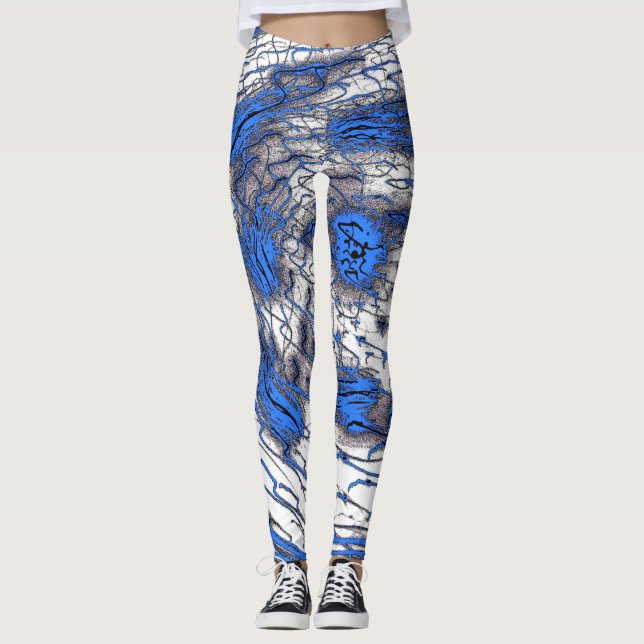Blue Fluid Motion Leggings (Frente)