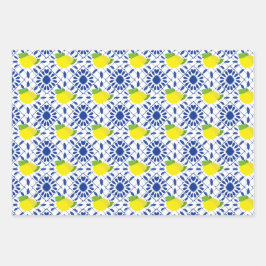 Blue Geometric Lemon Tile