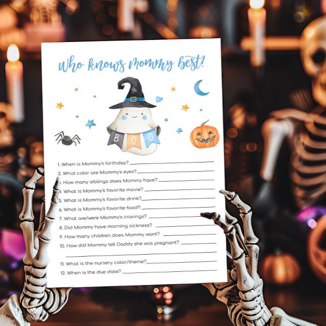 Blue Ghost Little Boo que conhece o melhor jogo da (Little Boo Baby Shower Who Knows Mommy Best Game)