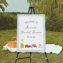 Blue Gingham Brunch - Sinal de boas-vindas do Chá 