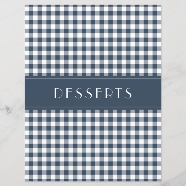 Blue Gingham Farmhouse Family Recipe Organizers (Frente)
